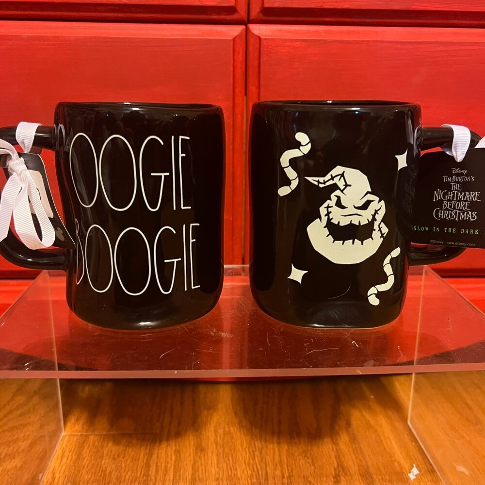NWT OOGIE BOOGIE Glow in the Dark Mug Rae Dunn Nightmare Before Christmas Disney